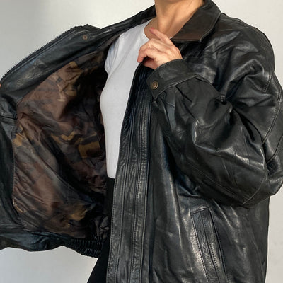 Bomber leather jacket