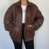 Brown Bomber leather jacket