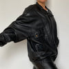 Black Bomber leather jacket