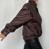 Dark Burgundy Bomber leather jacket