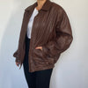 Brown Bomber leather jacket