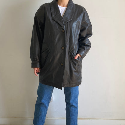 Dark brown leather jacket