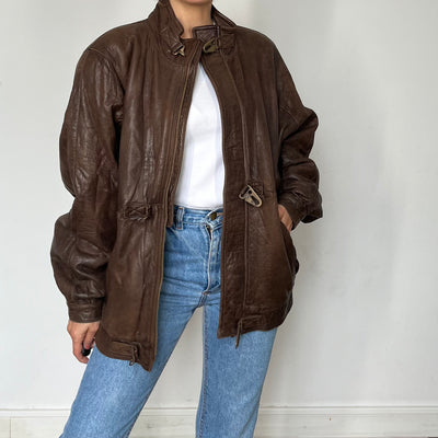 Vintage leather Bomber jacket