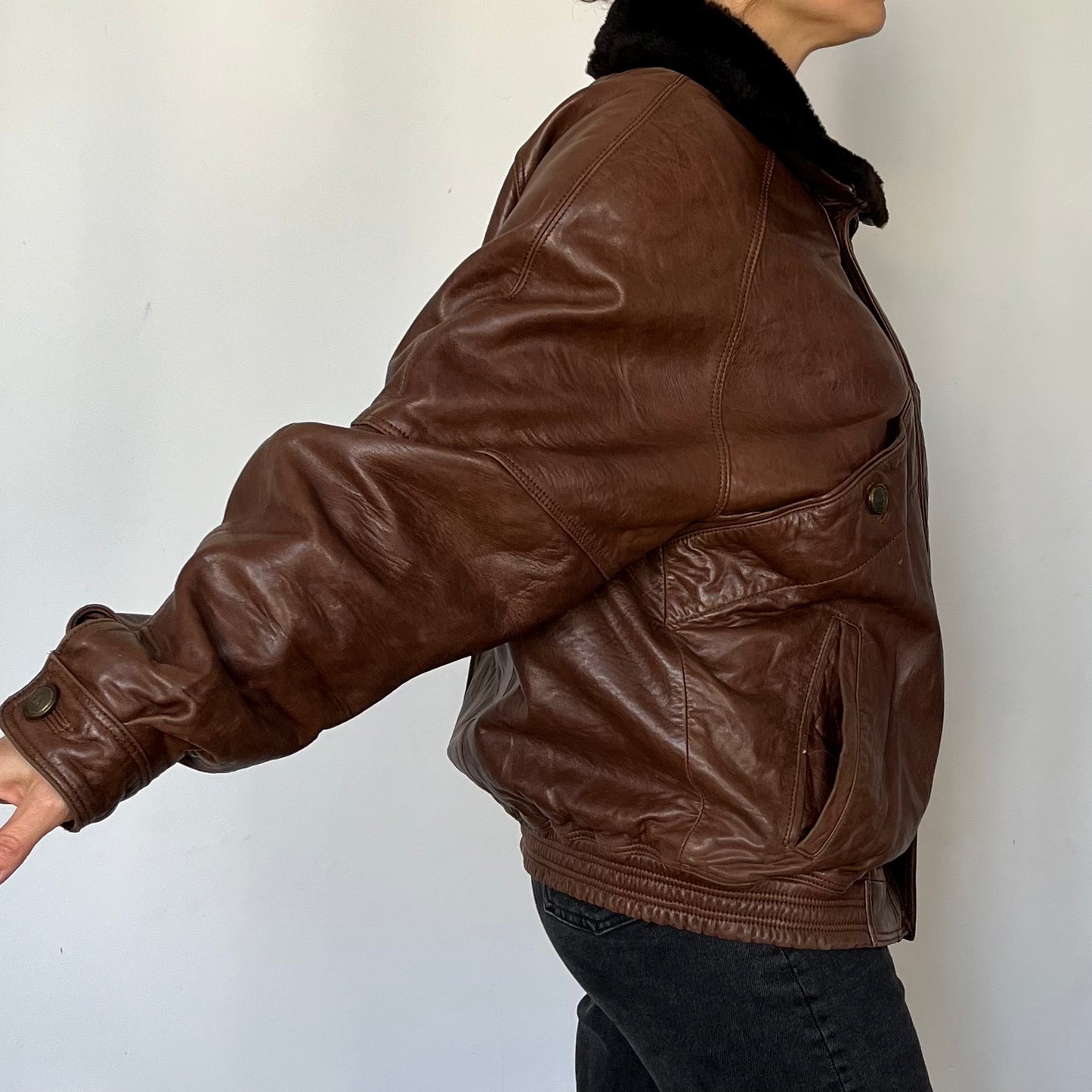 Vintage Aviator Sherpa bomber Jacket