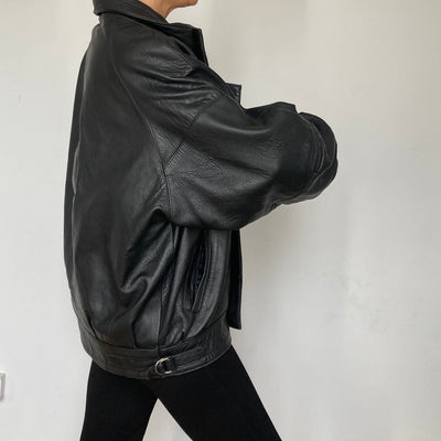 Black Bomber leather jacket